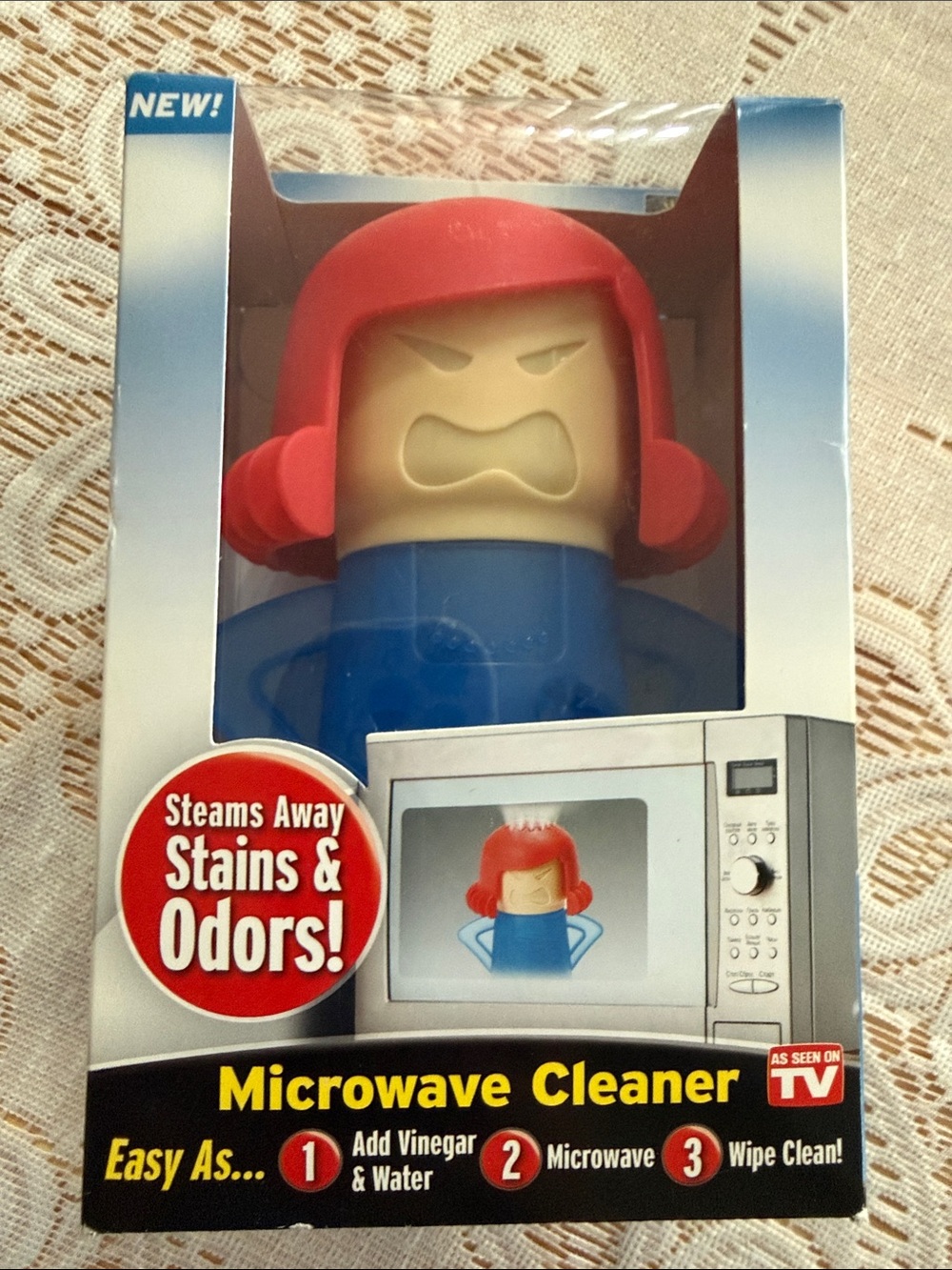 Microwave Cleaner Steam Away Stains & Odors - Red & Blue